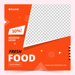 promotion Food social media Instagram post premium template Social Media Layout Kit and Restaurant or food menu social media post template