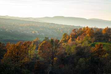 Autumn landscape of Maramures (Transylvania, Romania)	