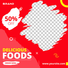 promotion Food social media Instagram post premium template Social Media Layout Kit and Restaurant or food menu social media post template