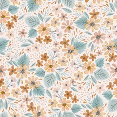 Möbelaufkleber Nahtloses Blumenmuster. Aquarell kleine Blumen Hintergrund in Pastellfarben. Druck für Textilien, Wohnkultur, Tapeten, Geschenkverpackung. © mgdrachal