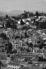 Albaycin Old Town Moorish Quarter Seen from the Alhambra in Granada, Spain