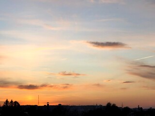 sunset over the city