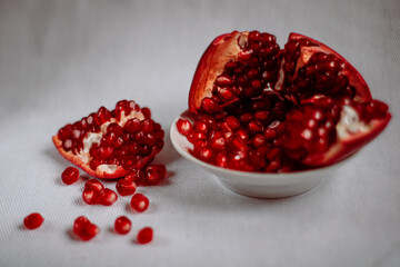 pomegranate on a plate