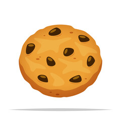 Chocolate chip cookie vector isolated illustration