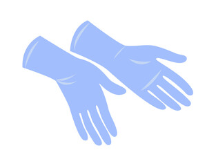 Medical sterile latex gloves. Surgical gloves. Protecting hands from infection. Personal hygiene products. Vector illustration isolated on white background.