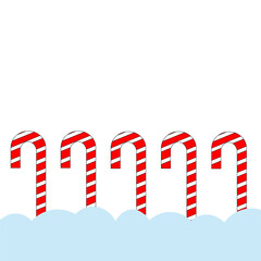 Candy cane row. Christmas sweets background. 