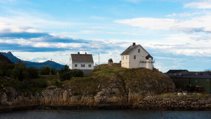 Fototapeta na wymiar Lofoten, Norway. The beautiful dramatic sea side