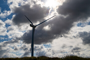 wind turbine in the sky