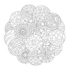 funny heap of christmas balls for your coloring book