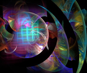 Home on the planet. Abstract image. 3D. Fractal.