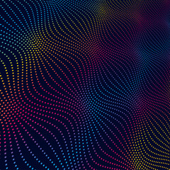 Wave pattern vector. Abstract digital particles background. Future vector illustration. Cyber or technology background.