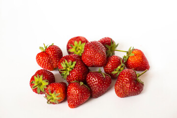 strawberries on a white background