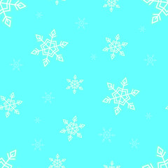Naklejka na ściany i meble Neon Snowflake vector seamless pattern. Christmas and New Year concept. Glowing Vector illustration.