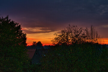 Sunset ohoto from a beautifull colored sky in Weert the Netherlands in november 2020 