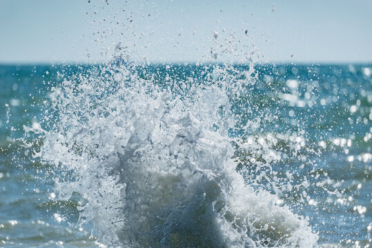 Wave of the sea water at sunny day time. © serjiob74