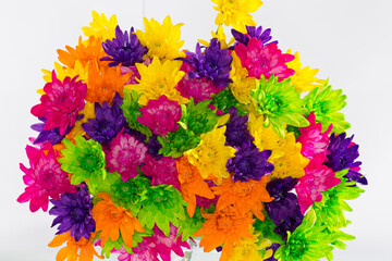 Arrangement of beautiful and colorful flowers; Bouquet made with different flowers.