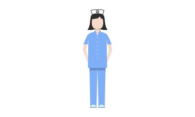 Woman nurse cartoon illustration vector design