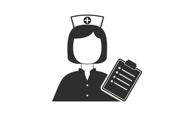 Woman nurse with the medic document illustration vector