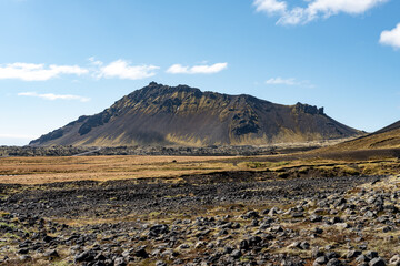 Snæfellsjökull in Snaefellsjokull National Park iceland landscape, in 