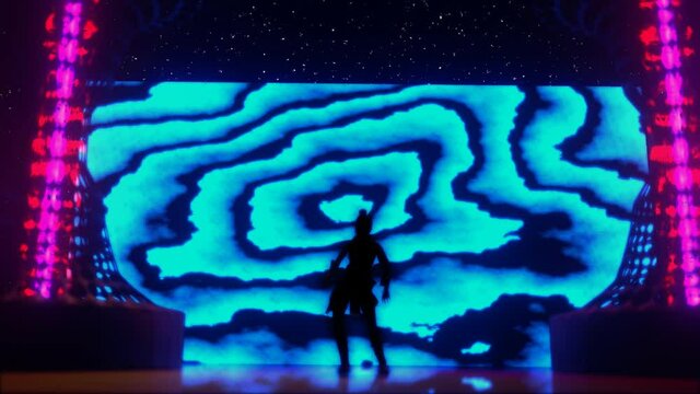 Soul of Hip Hop Seamless Loop VJ Glitch Colorful Trippy Dance Floor Dancing For Music Video Background Blue Visuals Purple Energy Beam Disco Party
