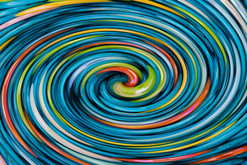 Predominantly blue color swirl illustration image,close up