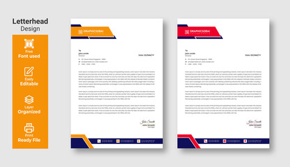 professional letterhead modern creative & clean business style letterhead bundle of your corporate project design.