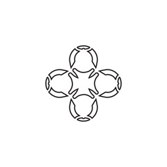 Drone icon. Unmanned aerial vehicle symbol. Logo design element