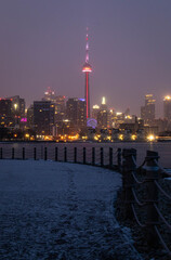 city skyline at night