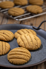 Fototapeta na wymiar homemade baked cookies made with flour and jaggery