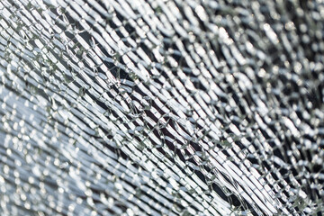 Shattered window. unfocused view thought the brocken window
