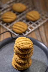 homemade baked cookies made with flour and jaggery