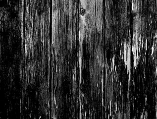 fragment of black and white old wooden fence