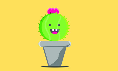  Illustration Vectors Graphic of Prickly Cactus with Funny Expressions in Colorful Pots