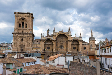 Facade of the cathedral of Granada, Spain