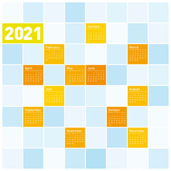 Colorful Calendar for Year 2021, in vector format.