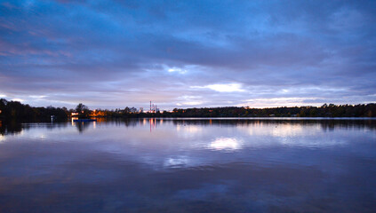 Abenddämmerung am Kahler See in Kahl am Main