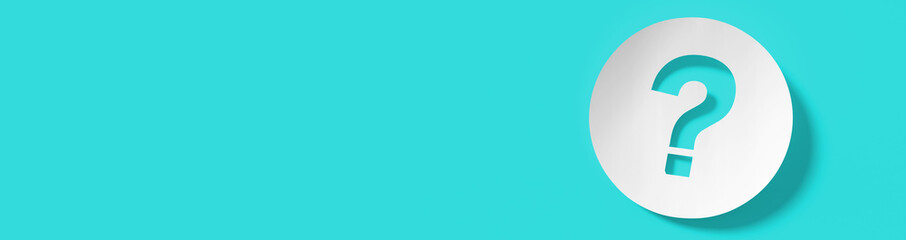 Question mark in front of a red color wall background. Business support concept - 3D Rendering.