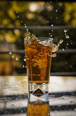 cola with ice