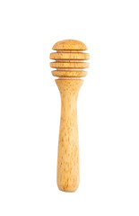 wooden honey stick isolated on white background