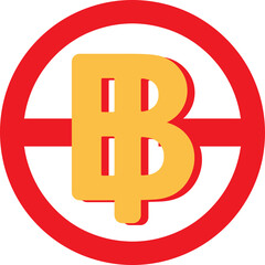 icon currency bath thailand and implementation design decoration