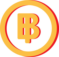 icon currency bath thailand and implementation design decoration