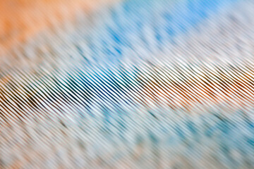 Obraz premium Macro shot of blue and orange vinyl record