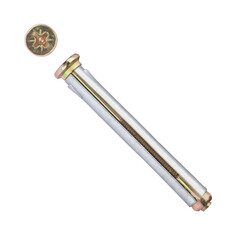 Hex sleeve anchor zinc plated. Metal frame dowel. Anchor is made from Carbon Steel, and is Zinc Plated. This anchor for use in Concrete only.