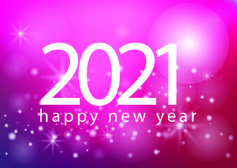 Fototapeta na wymiar 2021 Happy New Year. Greeting card with inscription Happy New Year 2021