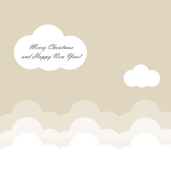 Christmas card with stars night design, vector illustration