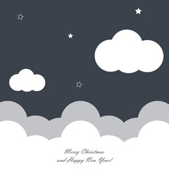 Christmas card with stars night design, vector illustration