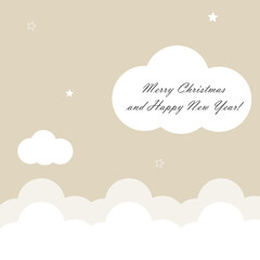 Christmas card with stars night design, vector illustration