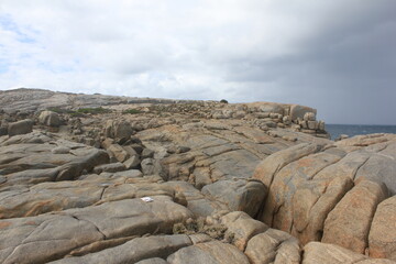 Beautiful beach with high waves at Torndirrup National Parl, western audtralia, Down under