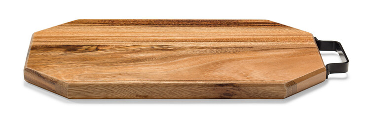 Cutting board made of natural wood, photo isolated from the background