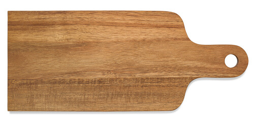 Cutting board made of natural wood, photo isolated from the background